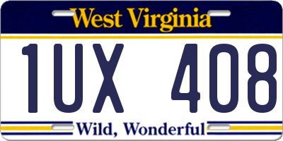 WV license plate 1UX408