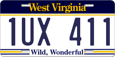 WV license plate 1UX411