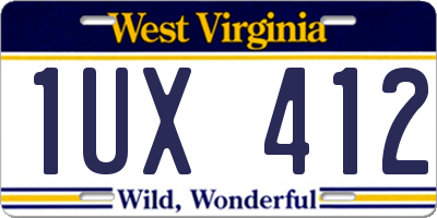 WV license plate 1UX412