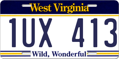 WV license plate 1UX413