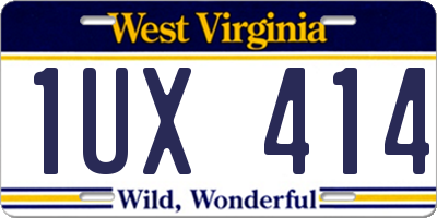 WV license plate 1UX414