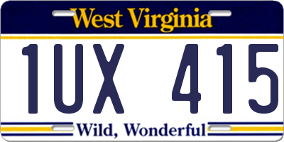 WV license plate 1UX415