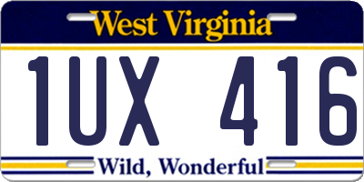 WV license plate 1UX416