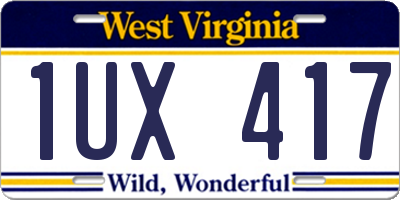 WV license plate 1UX417