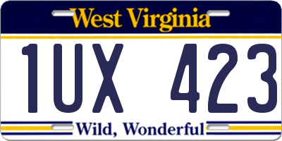 WV license plate 1UX423