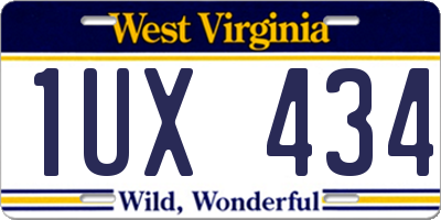 WV license plate 1UX434