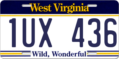 WV license plate 1UX436