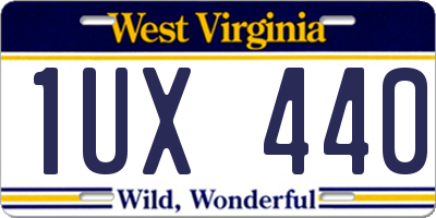 WV license plate 1UX440