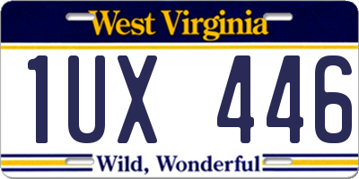 WV license plate 1UX446