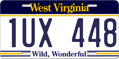 WV license plate 1UX448