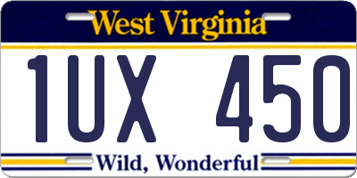 WV license plate 1UX450
