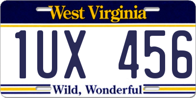 WV license plate 1UX456