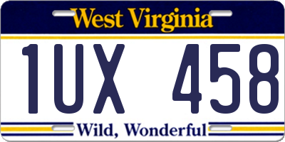 WV license plate 1UX458