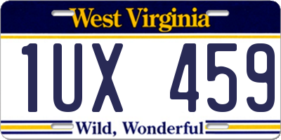 WV license plate 1UX459
