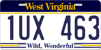 WV license plate 1UX463