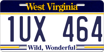 WV license plate 1UX464