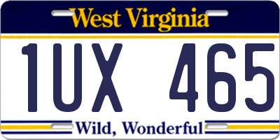 WV license plate 1UX465