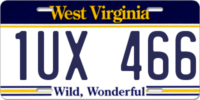 WV license plate 1UX466