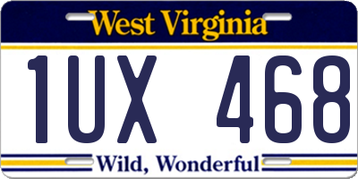 WV license plate 1UX468