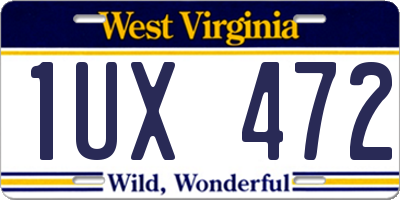 WV license plate 1UX472