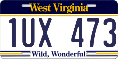 WV license plate 1UX473