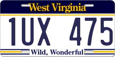 WV license plate 1UX475
