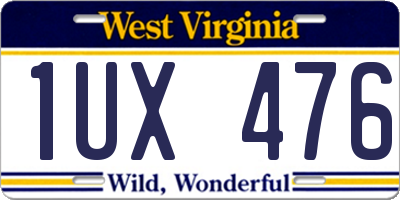 WV license plate 1UX476