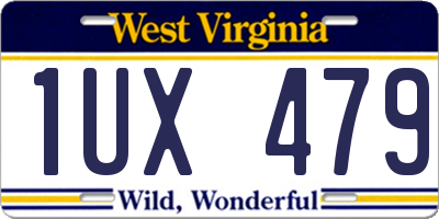 WV license plate 1UX479