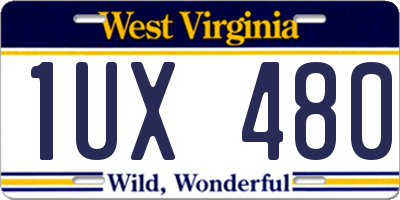 WV license plate 1UX480
