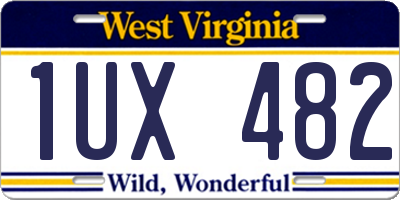 WV license plate 1UX482