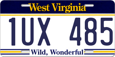 WV license plate 1UX485