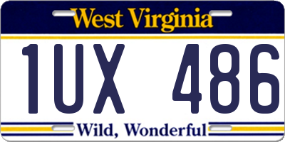 WV license plate 1UX486