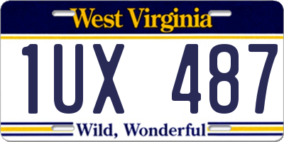 WV license plate 1UX487