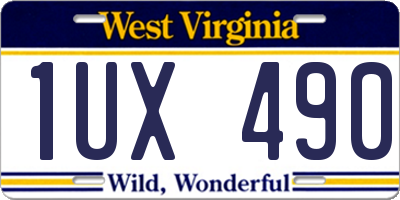 WV license plate 1UX490