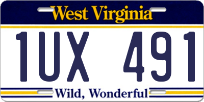 WV license plate 1UX491
