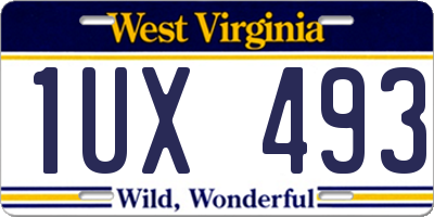 WV license plate 1UX493