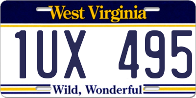 WV license plate 1UX495
