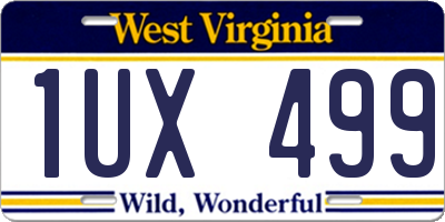 WV license plate 1UX499