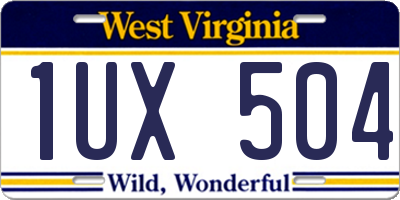 WV license plate 1UX504