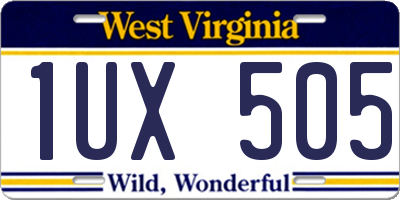 WV license plate 1UX505