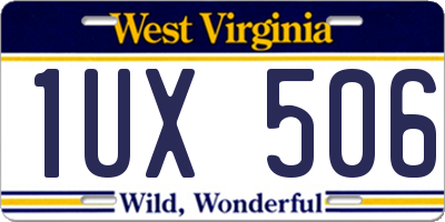 WV license plate 1UX506