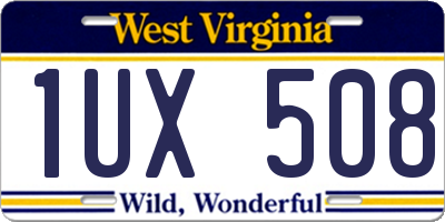 WV license plate 1UX508