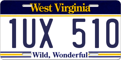 WV license plate 1UX510