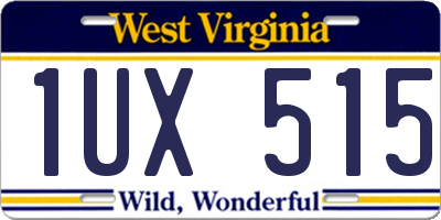 WV license plate 1UX515