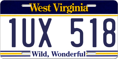 WV license plate 1UX518