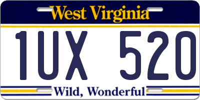 WV license plate 1UX520
