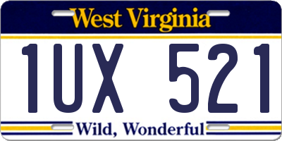 WV license plate 1UX521