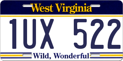 WV license plate 1UX522
