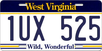 WV license plate 1UX525