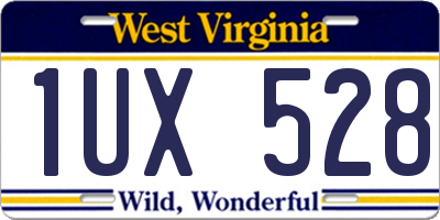 WV license plate 1UX528